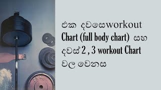 එක  දවසෙ Workout Chart (full body chart)  සහ  දවස් 2 , 3 Workout Chart වල වෙනස