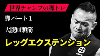 【脚トレ】レッグエクステンション (大腿四頭筋)、世界チャンプが丁寧に解説！【山岸秀匡】