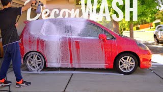 ASMR Decon Car Wash with Clay - Honda Fit GD3 - Auto Detailing (No Talking)