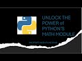 import math functions in python || Basic to advance math functions