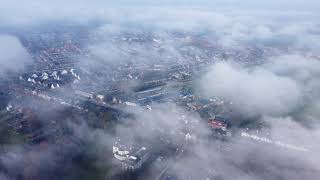 Approaching vliegveld Kortenhoef in de mist