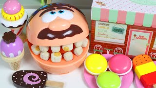 Mr. Play Doh Head Visits Dentist Toy Hospital After Eating too Much Ice Cream Cone Desserts!