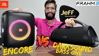 Caixa de som JBL PARTYBOX ENCORE ESSENTIAL 100W Vs FRAHM DARKSOUND BASS ONE 60W: Qual é a melhor?