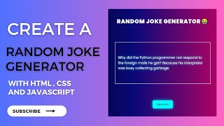 Random Joke Generator using HTML , CSS & JavaScript #coding #webdevelopment #trending