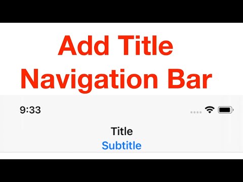 Add Title To Navigation Bar Swift