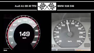 Audi A1 GB 40 TFSI VS. BMW 318i E46 - Acceleration 0-100km/h