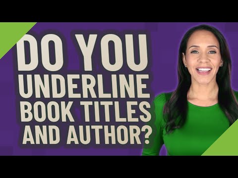 Do you underline the title of a book?