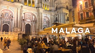 [4K]🇪🇸Walking tour of Malaga Centro,Spain : Saturday Night Fever✨Dinner at Los Mellizos🥘 Feb.12 2022