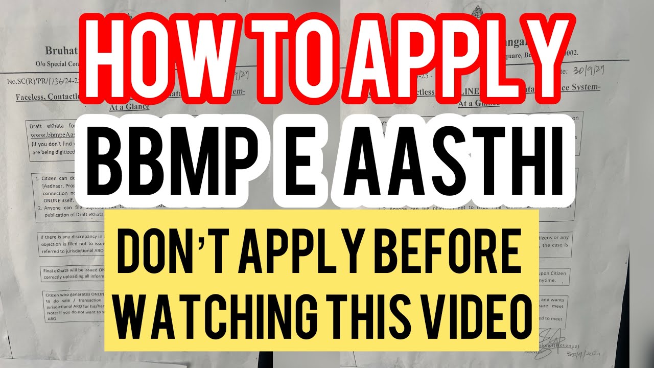 DON’T Apply BBMP E KHATA Before Watching This Video | How To Apply BBMP ...