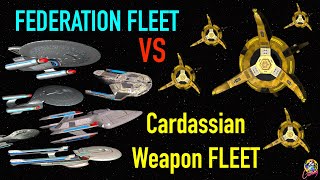 21 Federation Starships VS 10 Cardassian Weapon Platforms - Star Trek Starship Battles