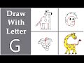 draw from letter G | Drawing With Letters | A-Z letter Art | Kids Drawing Ideas