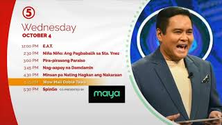 TV5 - Wednesday Schedule (Sponsored by Maya) [OCTOBER-4-2023]