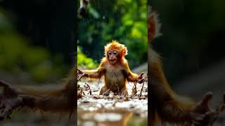 Splash Splash Monkeys! Rainy Day Fun! #monkey #baboonforest #babyanimals