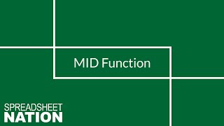 Excel/Google Sheets MID Function