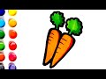 Let's Learn How to Draw Carrot || Draw and Color || Easy Drawing for kids