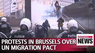 Thousands rally in Brussels over UN migration pact