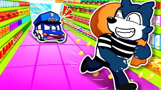 도둑 체포 대작전! 쇼핑카트로 나쁜 사람 멈춰라 | RoboSquad 어린이 만화 노래