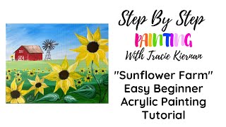 Sunflower Farm Acrylic Painting Tutorial