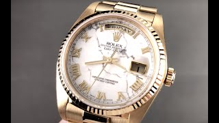 Rolex Day-Date White Marble Dial 18038 Vintage Rolex Watch Review