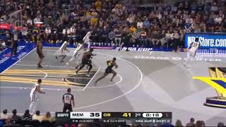 Brandin Podziemski saves the ball and a perfect behind-the-back pass to Jonathan Kuminga for dunk