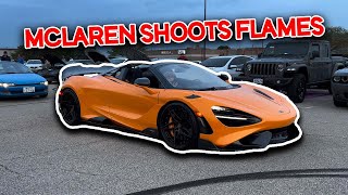 FERRARI'S WORTH $50M! MCLAREN 765LT SHOOTS MASSIVE 6FT FLAMES!!