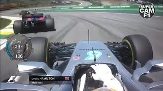 F1 2017 Hamilton Overtakes with New Engine | Brazilian Grand Prix | With Telemetry