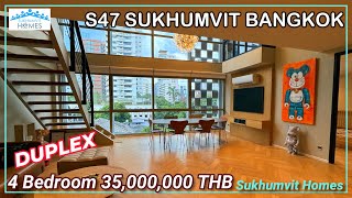 Luxury Duplex Penthouse For Sale S47 Bangkok 35,000,000 THB