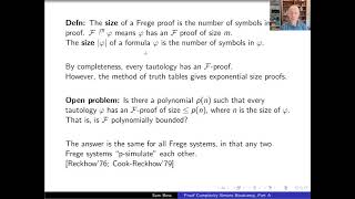 Proof Complexity A