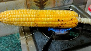 गैस पर घर में 5 मिनिट में परफेक्ट भुट्टा सेकने का सीक्रेट , sweet corn burn on stove in hindi