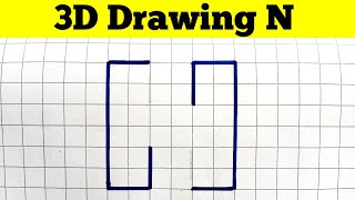 How To Draw 3D Drawing N Step By Step || 3D Arts 2020
