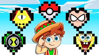 ¡Minecraft con CORAZONES de CARICATURAS! 💛📺❤️ SILVIOGAMER MINECRAFT PERO