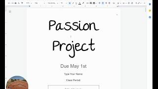 Passion Project Detailed Instructions