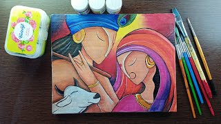 Most Viral Radha Krishna painting with Acrilic Colours | Radha Krishna painting #viral
