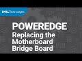 How to replace the motherboard bridge board on the XE7440 sled within a Dell EMC PowerEdge XE7100