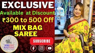 Shrijoni Boutique | Mix Bag Saree | 📍Available at Discount ₹300 To ₹500 /- 📞9831031229 #saree