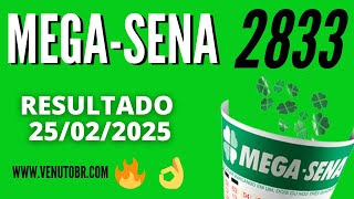 🍀 Resultado Mega-Sena 2833, resultado da mega-sena de hoje concurso 25/02