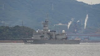 M191021B 海上自衛隊呉基地 訓練支援艦『てんりゅう』 出港①