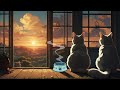 Catwo Lofi's Sunset Serenity 4 😸| Cats & Calm Beats for Study and Relaxation