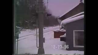 Conrail Train Leading with 6198  in Lacona NY...12-23-1996