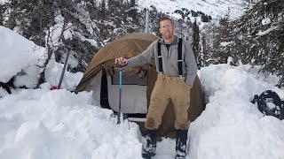 Hot Tent Camping in Deep Snow