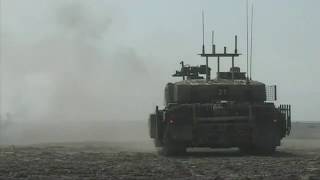 RARE FOOTAGE:  Challenger 2 tanks live firing in Iraq