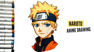 How to Draw Naruto step by step || Anime drawing | Colour with Marker Pens