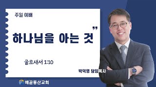 하나님을 아는 것 (1부 예배) / 골로새서 1:10 배곧동산교회, 박덕영 담임목사(2024. 12. 22)