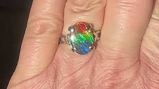 14KW Ammolite Oval  Ring  25GR