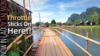 Adventure highway Vang Vieng Laos - Throttle Sticks Crossing the Xong River Vang Vieng