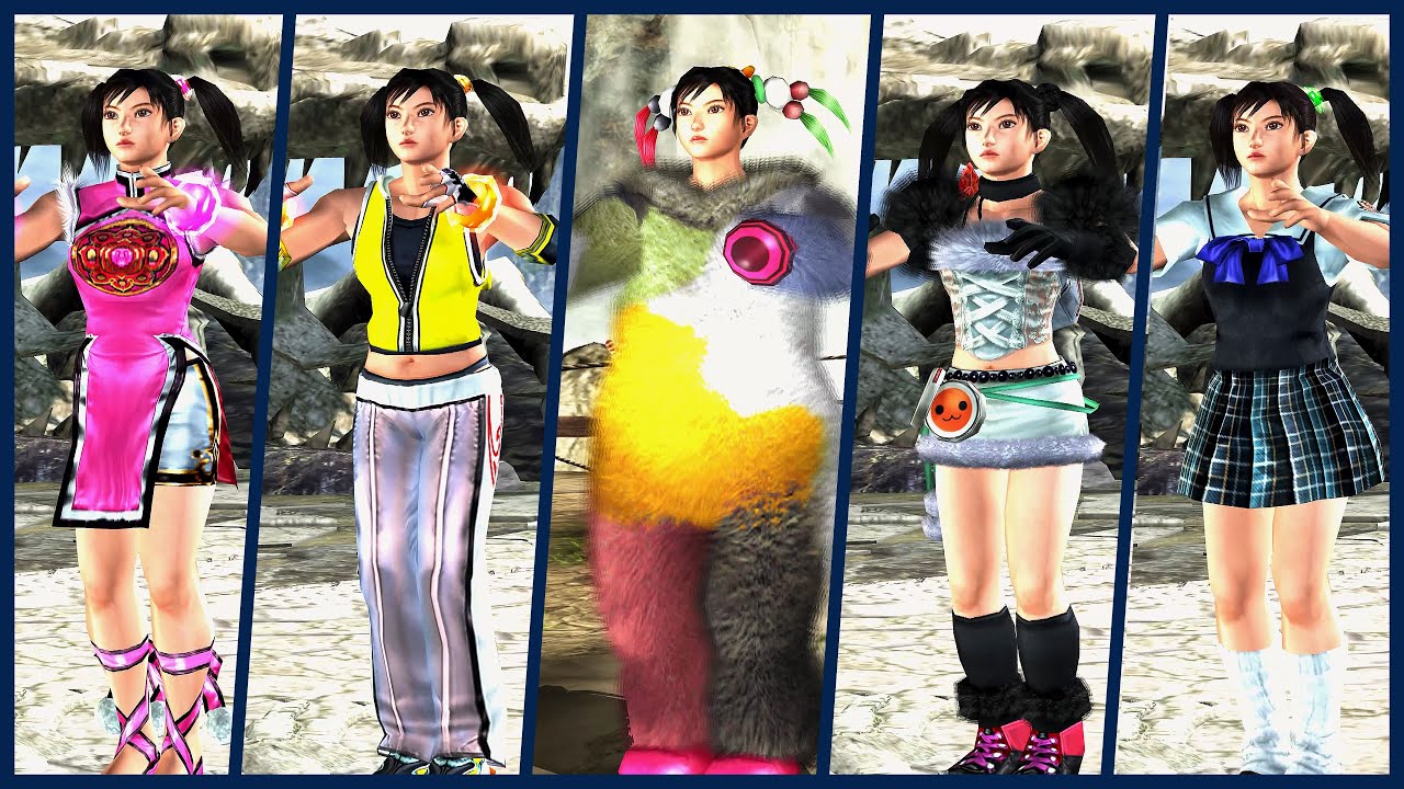 Tekken 5 All Outfits - Ling Xiaoyu 4K - YouTube