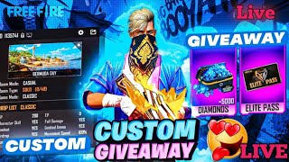 FREE FIRE  LIVE BR CUSTOM GIVEWAY | GARENA FREE FIRE