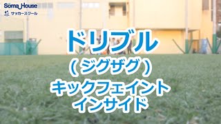 【サッカー基礎】44ドリブル(ジグザグ)キックフェイントインサイド 解説あり