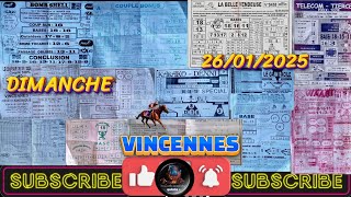 @programme quinté pronostics analyse presse VINCENNES (DIMANCHE) 26/01/2025