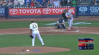 Holliday crushes a solo shot 466 feet